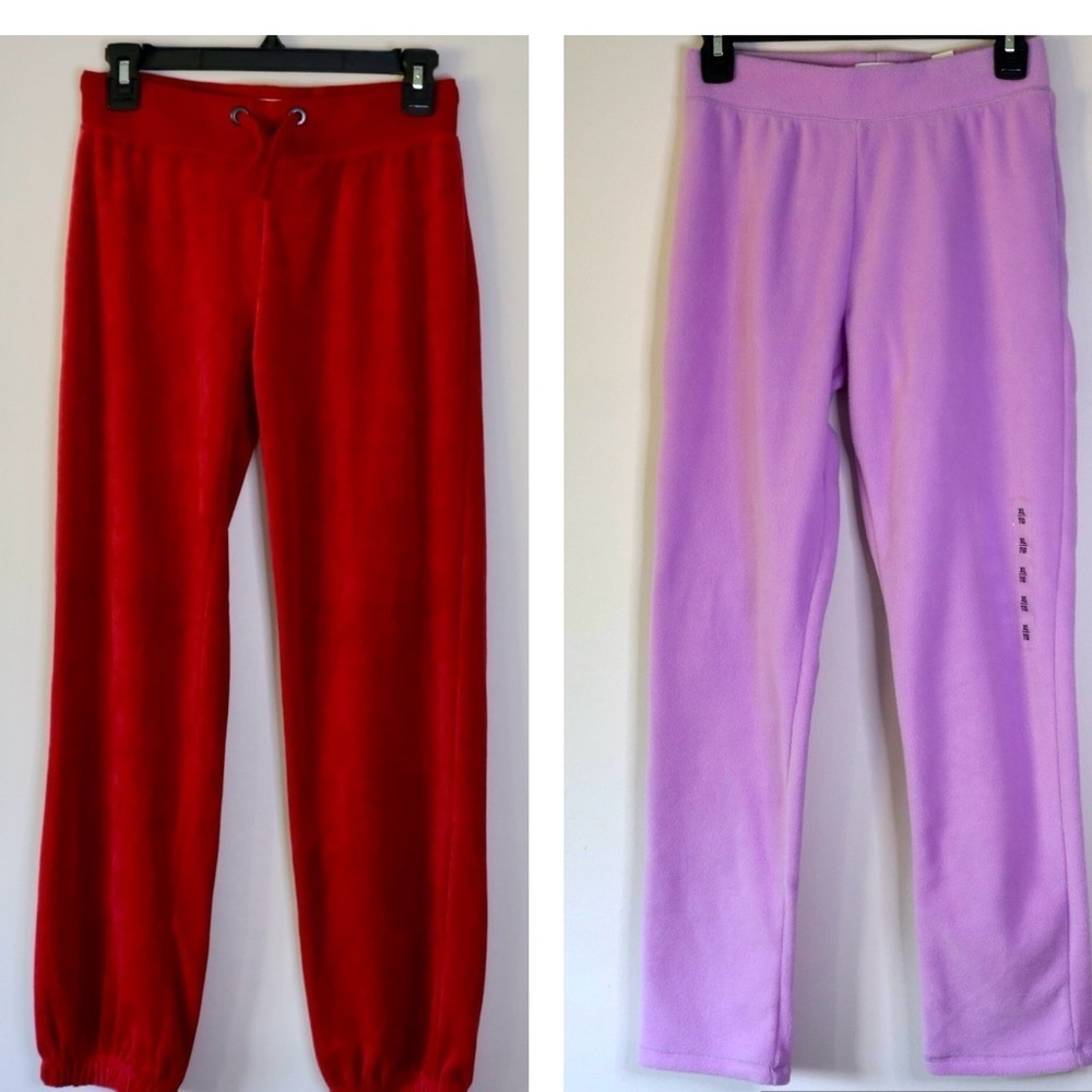New With Tag 2 Girls Joggers Red H&M 12-13 Violet Twist Children Place 14